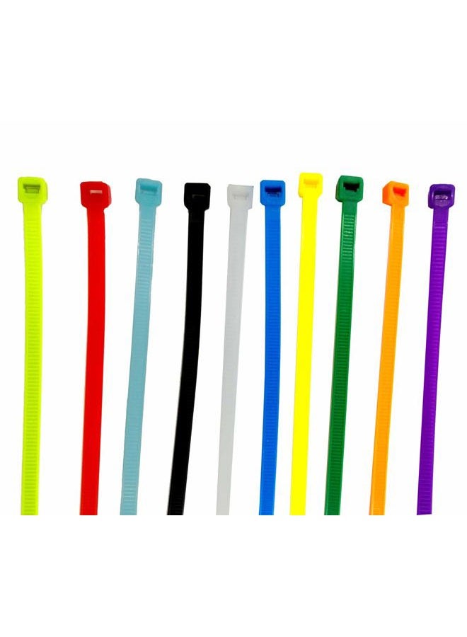 HUAHA Nylon Cable Ties Heavy Duty Zip Ties with Self-Locking 10 Colors on Ethernet UV Black Zip (12'' 100pcs) - Image 1