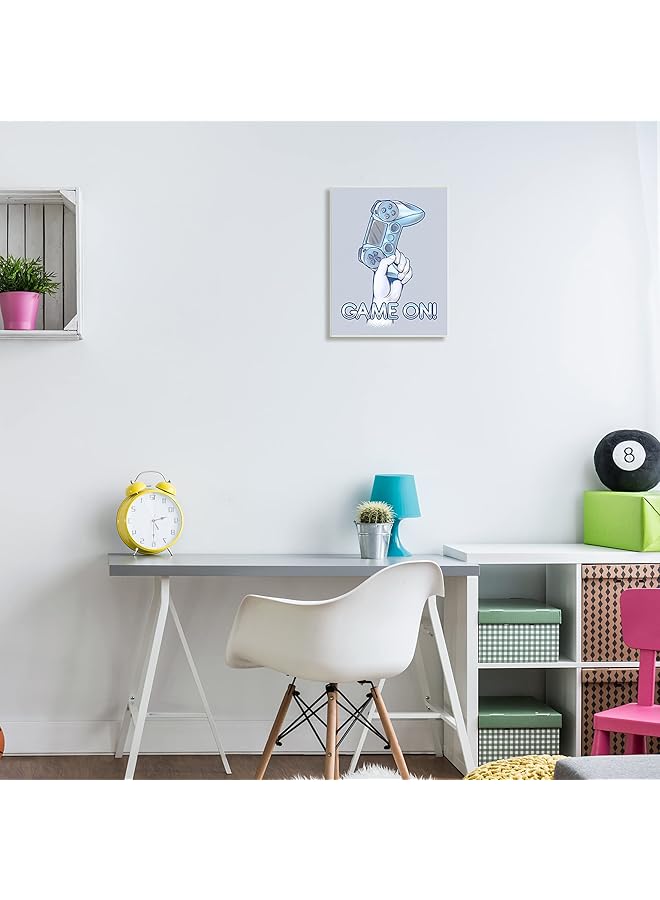 Stupell Industries Game On Text Illustration Holding Gaming Controller Design By Ziwei Li - Image 2