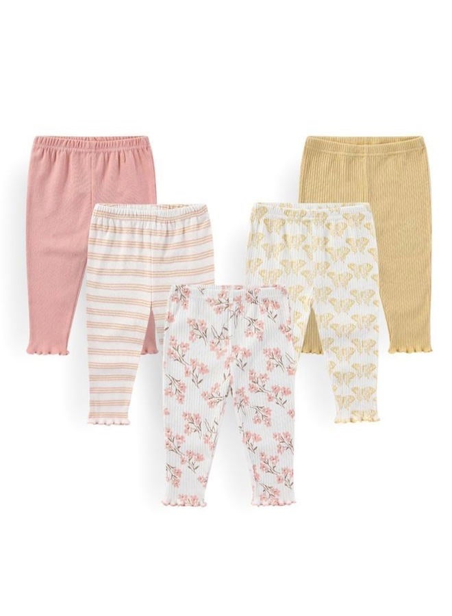 JELYLOVE Unisex Baby Boy Girl Pants Sets 10 pack Cotton Casual New born Clothes Comfort Infant Outfit, Light Pink, 0-3 Months - Image 3