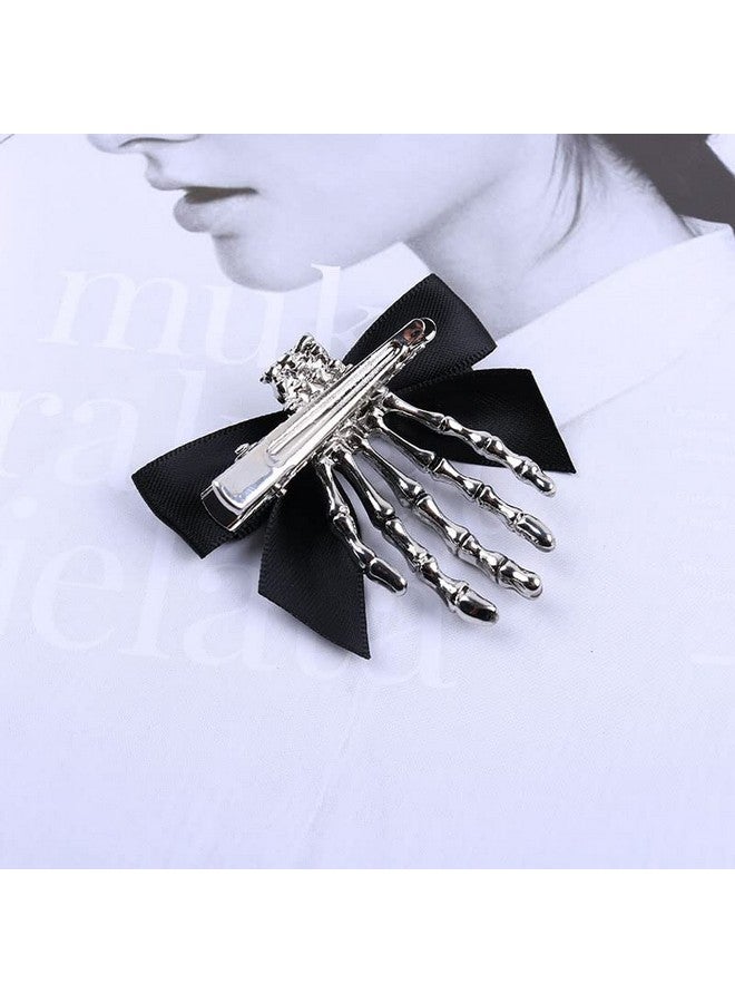 Utavu 2Pcs Skeleton Hair Clip Claw Skeleton Hand Hair Clip Bone Clips Spooky Skull Goth Hair Clips Halloween Hair Accessories For Women Girls Pack Of 2 - Image 4