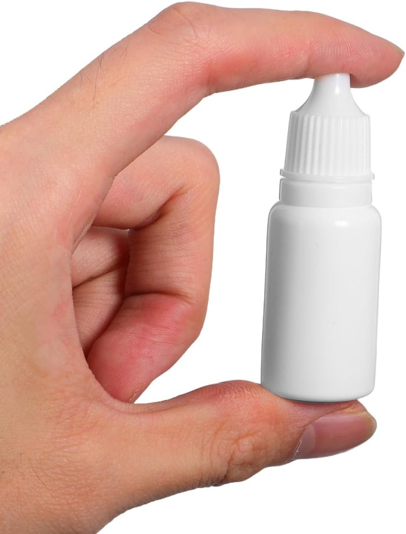 Hemobllo Empty Eye Dropper Bottles : 60Pcs 10ml Plastic Squeezable Dropper Bottles with Inner Plug and Screw Cap for Daily Use Travel (White) - Image 4