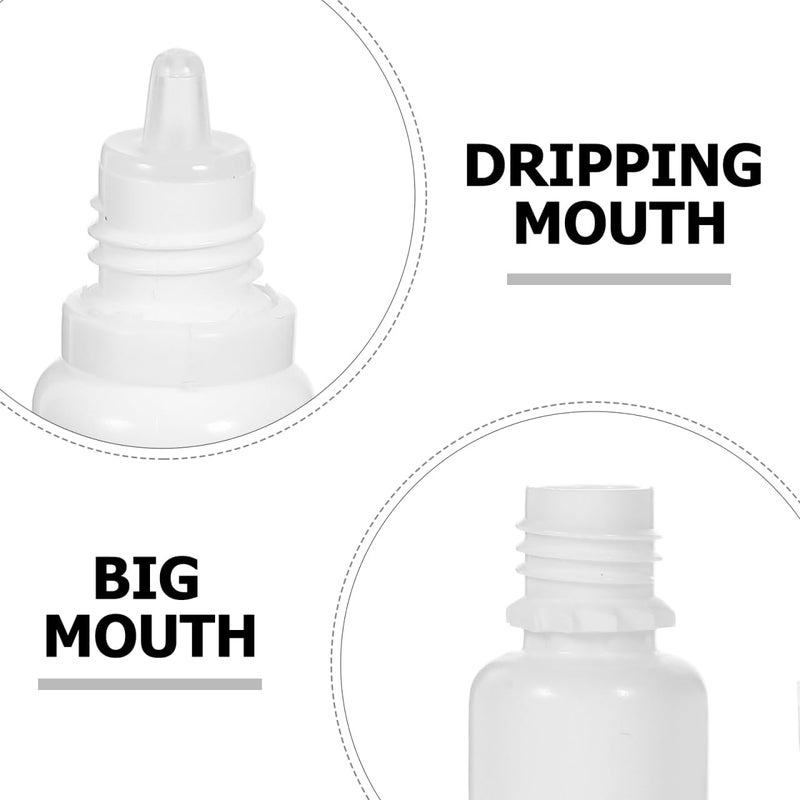 Hemobllo Empty Eye Dropper Bottles : 60Pcs 10ml Plastic Squeezable Dropper Bottles with Inner Plug and Screw Cap for Daily Use Travel (White) - Image 3