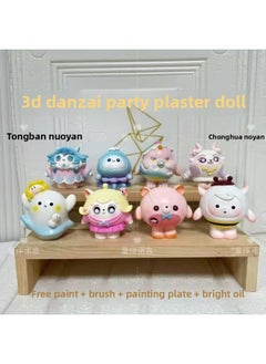 # Sanrio Plaster Doll Painted Diy Handmade Three-dimensional Painted Graffiti White Embryo Small Size Doll Painted Gigi-Color:Eggman Type A [pack Of Eight] With Paint