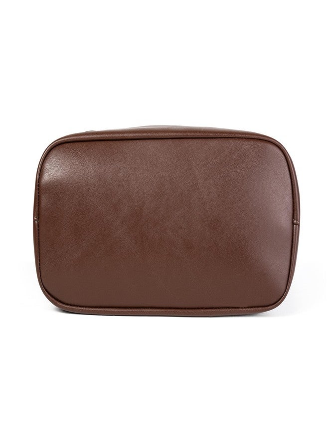 Avilego Vintage French Bow Tote Bag Large Capacity Hobo Bag Shoulder Bag Satchel Purse Chic Underarm Bag for Women Girls, Pu Brown, 15.75" L x 9.45"H x 5.91"W - Image 3