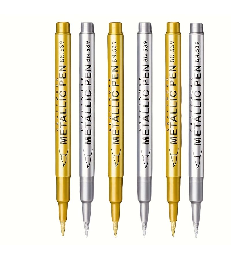 Golden And Silvery Permanent Markers For Graffiti Painting Stone Crafts Art Supplies Random Color - Image 3