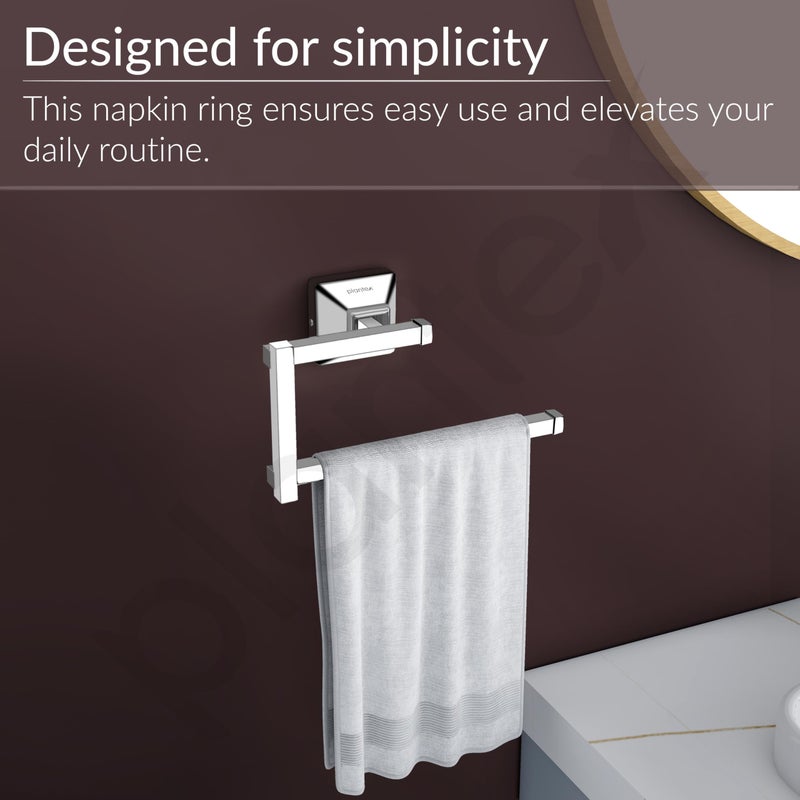Plantex 304 Grade Stainless Steel Hand Towel Hanger for Washbasin/Towel Holder for Kitchen/Napkin Holder/Bathroom Accessories - Squaro (Chrome) - Image 4
