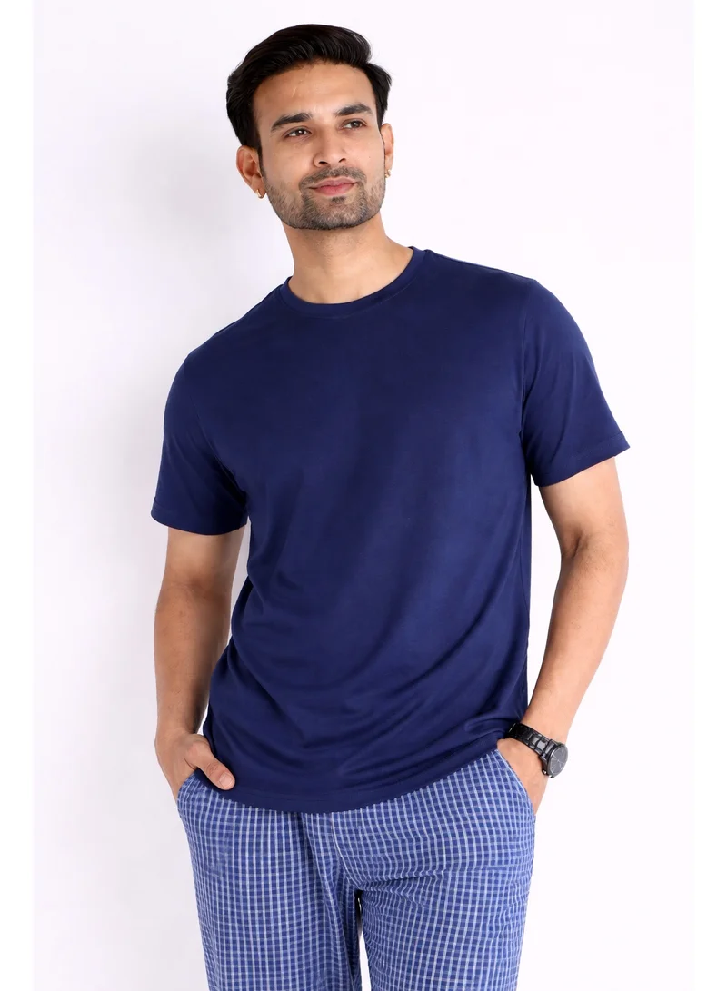 Victor And Jane Men’s Short Sleeve T-Shirt & Long Pyjama Set – Comfortable Relaxed Fit