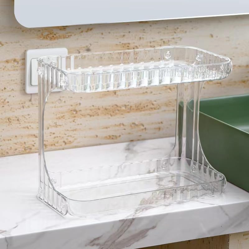 FEELING MALL Acrylic Makeup Storage Cosmetic Holder Organizer Adjustable 360 Rotation Box Display Cases for Vanity Countertop Makeup Storage BoxMakeup Organizer Storage Organizer Perfumes Display Stand - Image 1