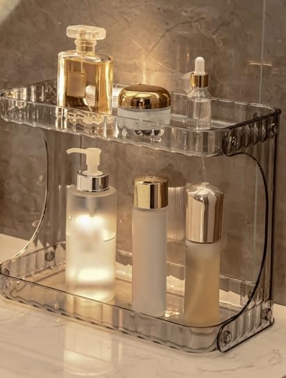 FEELING MALL Acrylic Makeup Storage Cosmetic Holder Organizer Adjustable 360 Rotation Box Display Cases for Vanity Countertop Makeup Storage BoxMakeup Organizer Storage Organizer Perfumes Display Stand - Image 3
