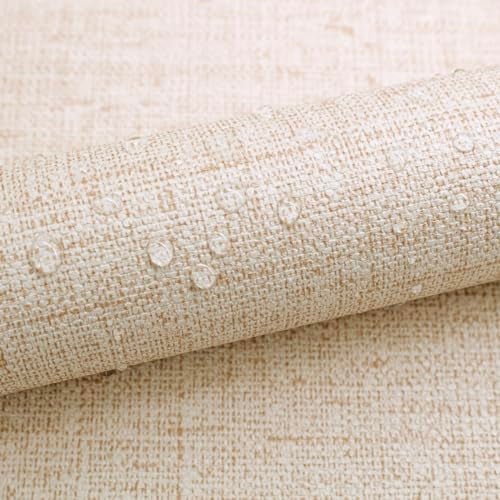 lenify Beige Grasscloth Wallpaper Peel and Stick Vintage Grasscloth Contact Paper 15.7inch x 393.7inch Faux Linen Wallpaper Textured Self Adhesive Removable Contact Paper for Cabinet Vinyl - Image 4