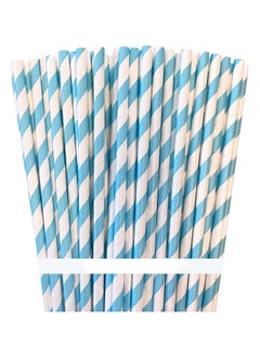 4basix 4basix Biodegradable Paper Straws Pack of 100 Disposable Drinking Straw Eco Friendly Paper Straws For Baby Shower Birthdays Christams Wedding Ceremony Baby Blue  - Image 1