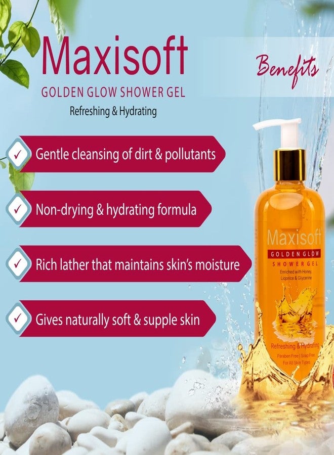 Maxisoft Golden Glow Shower Gel | Refreshing & Hydrating | pH Balanced | Women & Men | Glowing Skin | Suitable for All Skin | Paraben Free |Oil Free | Soap Free | (Pack of 1-300ml) - Image 5
