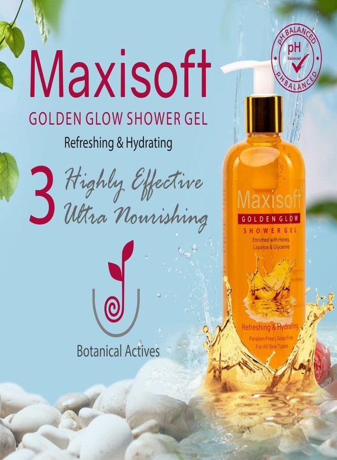 Maxisoft Golden Glow Shower Gel | Refreshing & Hydrating | pH Balanced | Women & Men | Glowing Skin | Suitable for All Skin | Paraben Free |Oil Free | Soap Free | (Pack of 1-300ml) - Image 3
