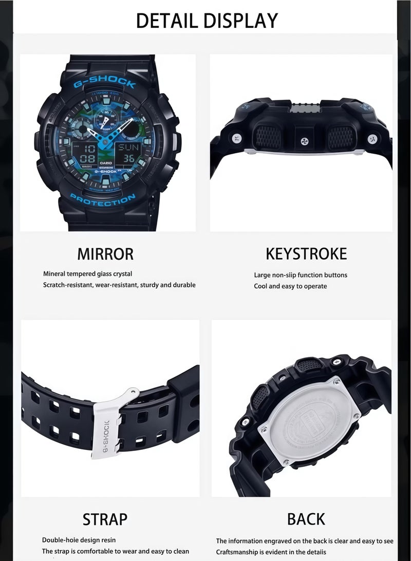 CASAON Casio G-Shock Men's Watch in Resin with Anti Slip Over Sized Buttons - Water Resistant & Anti Magnetic - Image 2