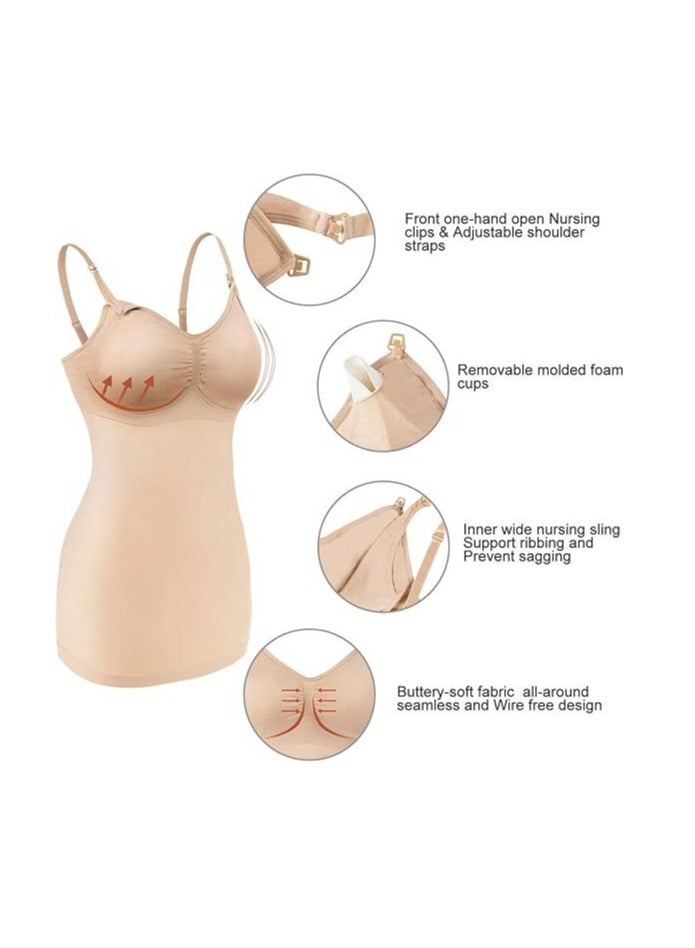 Maternity Nursing Tank Top for , Women's Nursing Maternity Sling Built-In Bra Sleeping Bra 3 Pack - Image 2