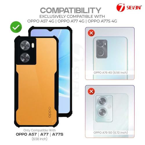 7-Seven 7SEVEN® Ipacky Back Cover for Oppo A57 | A77 | A77S Mobile Back Case Shock Proof Design Camera Edges Protection Crystal Clear Phone Case Precise Cutouts Matte Black Soft Bumper Phone Cover - Image 2
