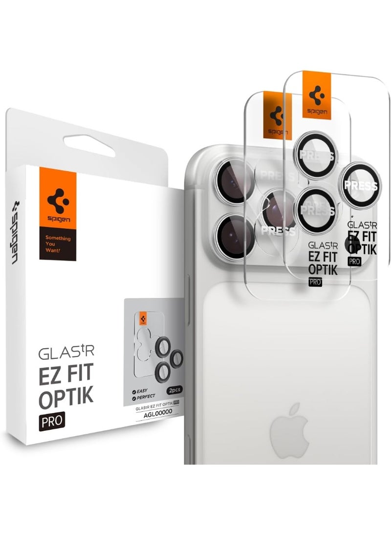Spigen حامي عدسة الكاميرا GLAStR EZ-Fit Optik PRO [عبوة 2] لجهاز iPhone 17 Pro Max و iPhone 17 Pro - فضي - Image 1