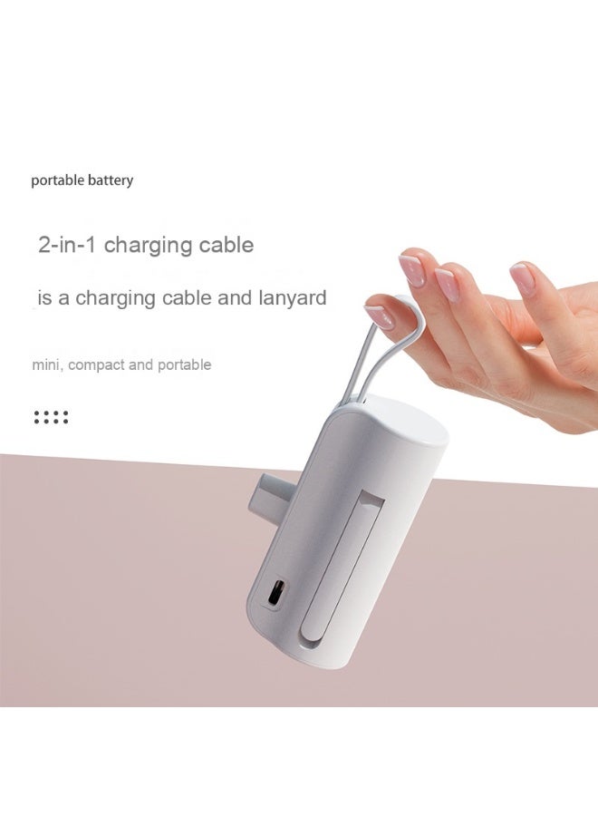 Mini Pocket 10000mAh Capsule Power Bank with Phone Stand (Type-C Version Includes Charging Cable for iPhone) - Image 2