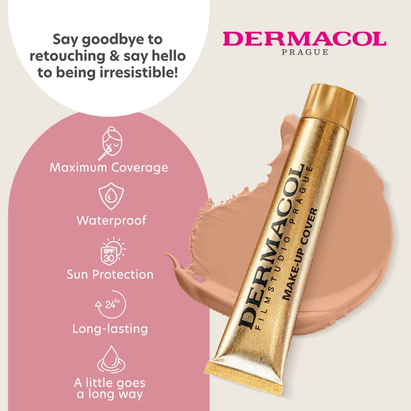 Dermacol - Full Coverage Foundation, Liquid Makeup Matte Foundation with SPF 30, Waterproof Foundation for Oily Skin, Acne, & Under Eye Bags, Long-Lasting Makeup Products, 30g, Shade 225 - Image 3