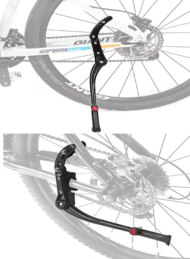 Wavva® Aluminum-Alloy Side Kickstand,Adjustable Support,Kick Stand for Road Bike Mountain Bicycle (Black) (Long Head) - Image 2