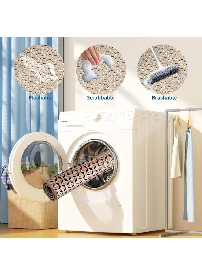 كيلا سجادة دش Tazweeq، سجادة حوض الاستحمام، سجادة دش مطاطية غير قابلة للانزلاق مع فتحات تصريف وأكواب شفط، تصريف سريع وسهل التنظيف، سجادة حمام لحوض الاستحمام وكابينة الدش والحمام، قابلة للغسل في الغسالة (كاكي) - Image 5