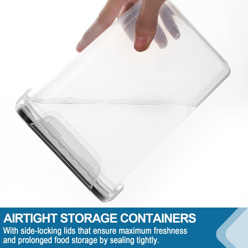 VERONES Large Tall Airtight Food Storage Containers, 10 PACK Plastic Airtight Kitchen & Pantry Organization, Ideal for Flour & Sugar Plastic Canisters with Labels - Image 4