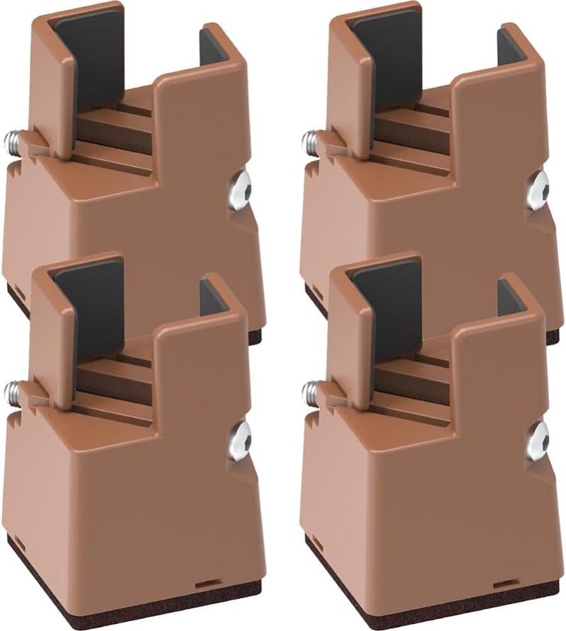 فرز حسب الأولوية لوكشيني 4 قطع كتل رفع سرير منصة قابلة للتعديل، ممتدات ارتفاع لأرجل الأثاث، تصميم دعم ثقيل متوافق مع جميع أنواع الأثاث - Image 1