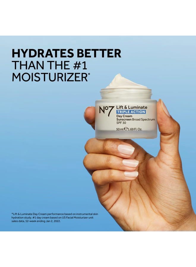 No7 Boots Lift & Luminate Triple Action Fragrance Free Day Cream SPF 30 - Image 4
