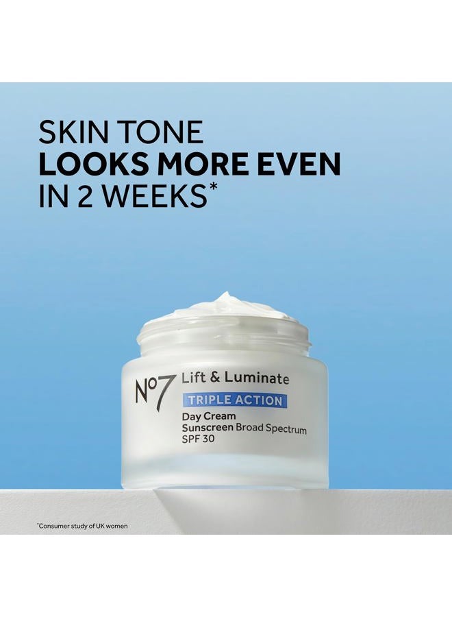 No7 Boots Lift & Luminate Triple Action Fragrance Free Day Cream SPF 30 - Image 2