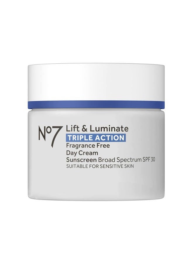 No7 Boots Lift & Luminate Triple Action Fragrance Free Day Cream SPF 30 - Image 1