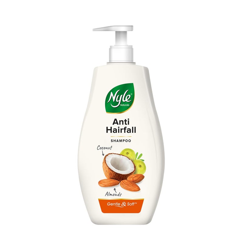 Nyle Naturals AntiHairfall Shampoo For Hairfall Control With Coconut Milk Badam and Amla Gentle Soft Shampoo For Men Women 800ml - Image 1