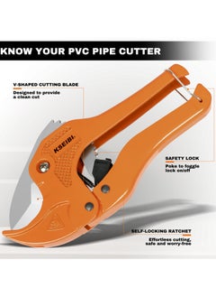 KSEIBI PVC Pipe Cutting Machine, Cuts up to 42 mm, Ratchet Pipe Cutter Heavy-Duty, Tubes Metal Cutter, Metal Shears, Soft PVC Plumbing Tools, Plastic Pipe Cutter, PEX Pipe Cutter - Suitable for Home Working and Plumber.  - Image 2