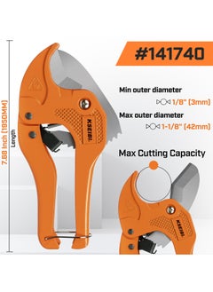 KSEIBI PVC Pipe Cutting Machine, Cuts up to 42 mm, Ratchet Pipe Cutter Heavy-Duty, Tubes Metal Cutter, Metal Shears, Soft PVC Plumbing Tools, Plastic Pipe Cutter, PEX Pipe Cutter - Suitable for Home Working and Plumber.  - Image 4