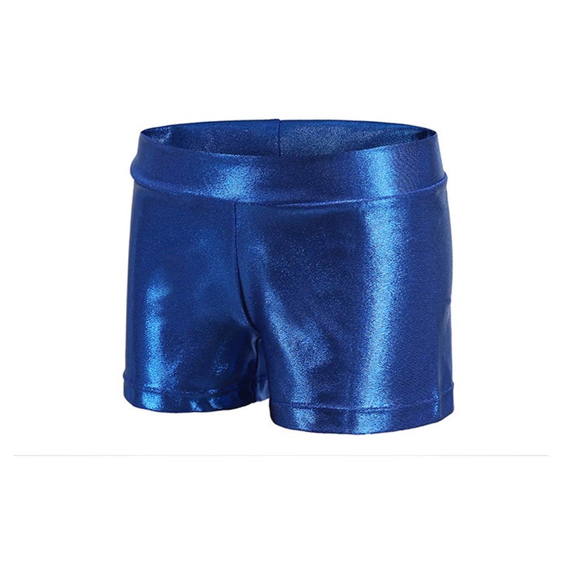Dtone Girls Dance Short Gymnastics Athletic Shorts Sparkle Glitter Tumbling Bottoms (Blue, 120) - Image 2