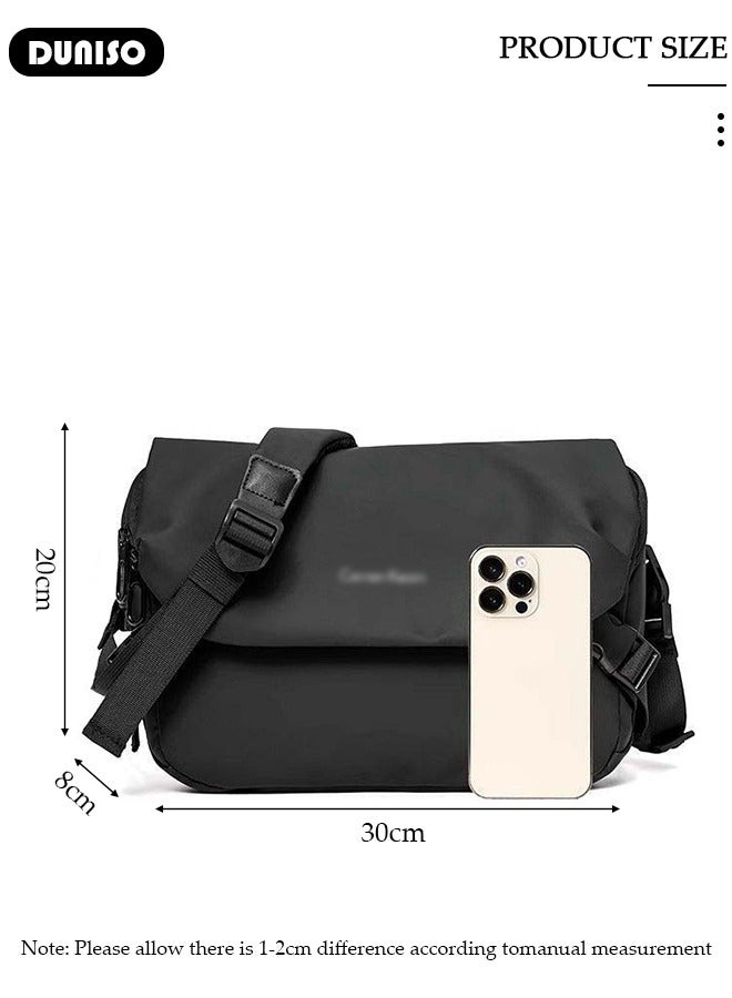 DUNISO Crossbody Bag for Men and Women, Large Capacity Sling Bag with Adjustable Strap, Nylon Water Resistant Messenger Bag,  Anti Theft Bags with 2 Zippers, Lightweight Shoulder Waist Pouch Bag for Sport Travel Work School  - Image 4