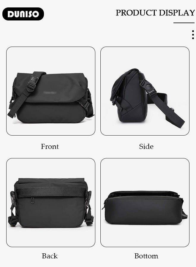 DUNISO Crossbody Bag for Men and Women, Large Capacity Sling Bag with Adjustable Strap, Nylon Water Resistant Messenger Bag,  Anti Theft Bags with 2 Zippers, Lightweight Shoulder Waist Pouch Bag for Sport Travel Work School  - Image 3