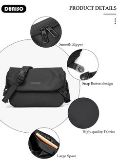 DUNISO Crossbody Bag for Men and Women, Large Capacity Sling Bag with Adjustable Strap, Nylon Water Resistant Messenger Bag,  Anti Theft Bags with 2 Zippers, Lightweight Shoulder Waist Pouch Bag for Sport Travel Work School  - Image 2