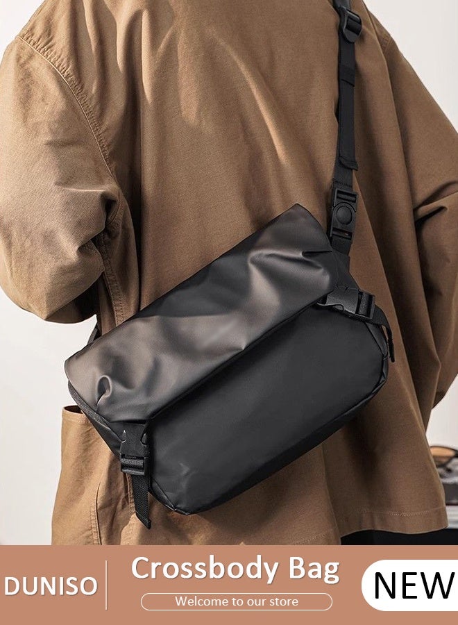 DUNISO Crossbody Bag for Men and Women, Large Capacity Sling Bag with Adjustable Strap, Nylon Water Resistant Messenger Bag,  Anti Theft Bags with 2 Zippers, Lightweight Shoulder Waist Pouch Bag for Sport Travel Work School - Image 1