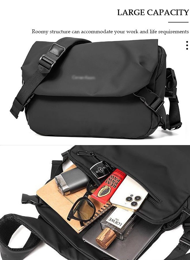DUNISO Crossbody Bag for Men and Women, Large Capacity Sling Bag with Adjustable Strap, Nylon Water Resistant Messenger Bag,  Anti Theft Bags with 2 Zippers, Lightweight Shoulder Waist Pouch Bag for Sport Travel Work School - Image 3