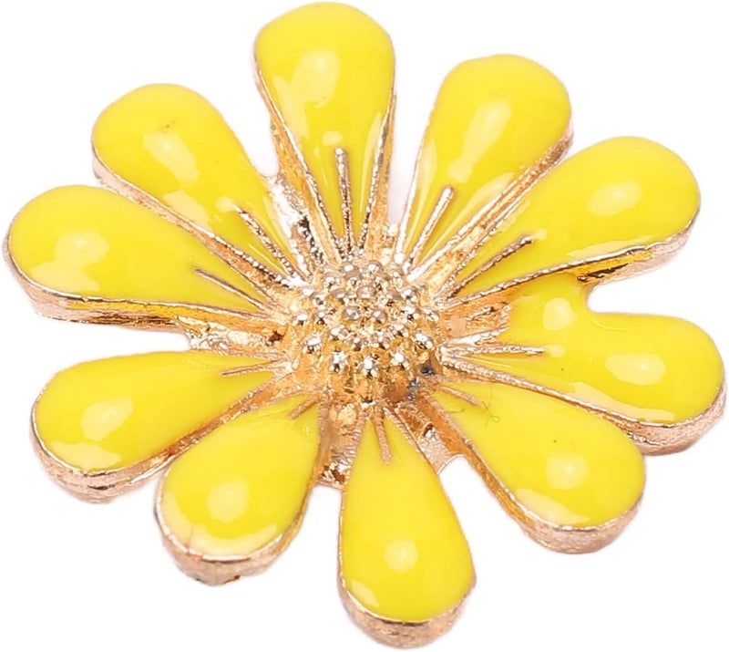 30 Pcs Rhinestone Appliques Sun Flower Butterfly Design, Alloy Resin DIY Hair Shoe Bag Decoration Accessories with Metal Nail Clips for Women Girls Crafting (1.8cm Yellow Daisy) - Image 5