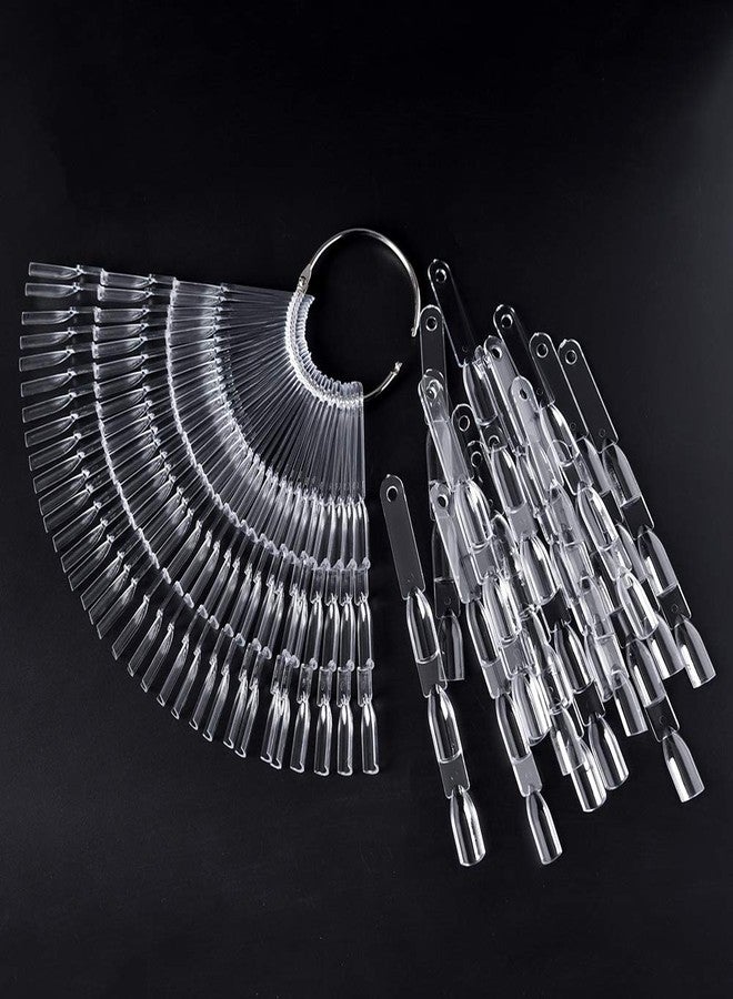 Rolabling False Nail Art Tips Display Polish UV Gel Stickers Decoration Practice Tool Nail Art Tips (Clear) - Image 1