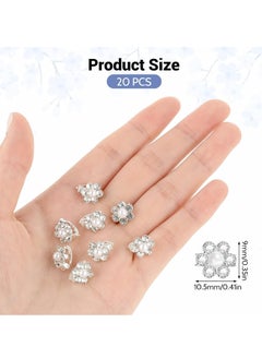 Oasisgalore 20 Pcs Rhinestone Flower Hair Clips, Cute Mini Non-Slip Claw Clips with Pearl Decorations, Hair Barrettes for Girls  - Image 2