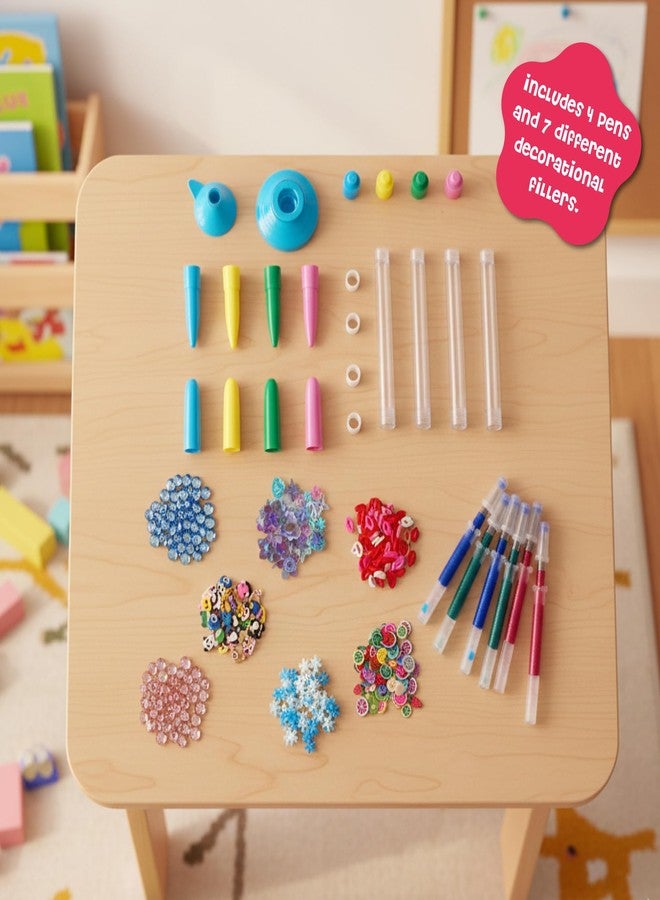 DINO MINI My Sparkly Pens - DIY Pen Creation Set with 7 Custom Decorations and 4 Toppers - Creative Art and Craft Kits for Kids - DIY Crafts for Kids - Back to School Gifts for Tweens - Image 2