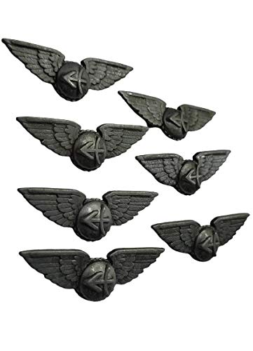 Asiatic Asiatic Antique Silver Metal Badges Brooches with Eagle Wings for Jacket/Fancy Rivets/Fancy Studs/Fancy Buttons/Decorative Studs/Shoes/ Bag/ Belts/ Garments/ Brooches Biker Pins/ Hat Pins Buckles Also Used for Making DIY Items (Pack of 50 ) - Image 3