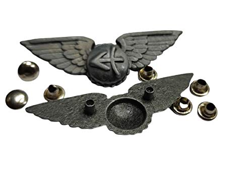 Asiatic Asiatic Antique Silver Metal Badges Brooches with Eagle Wings for Jacket/Fancy Rivets/Fancy Studs/Fancy Buttons/Decorative Studs/Shoes/ Bag/ Belts/ Garments/ Brooches Biker Pins/ Hat Pins Buckles Also Used for Making DIY Items (Pack of 50 ) - Image 2