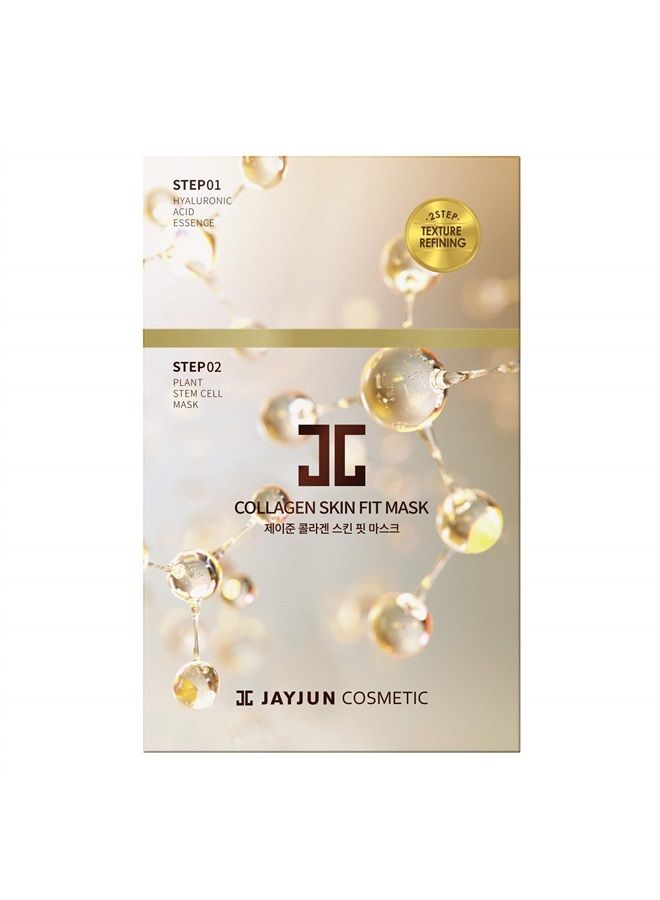 JAYJUN JJ قناع الكولاجين للبشرة من جاي جون، مكون من خطوتين، 10 أوراق، 0.84 أونصة سائلة، 25 مل - Image 1