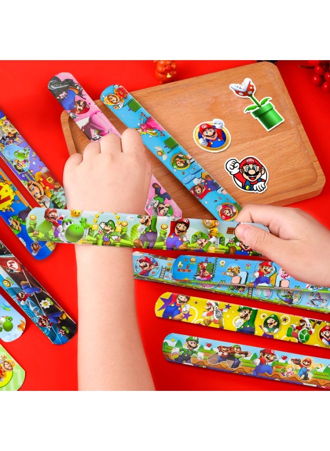 ماريو 90 قطعة من أساور ماريو سلاب، 40 قطعة من أساور سوبر ماريو و50 قطعة من الملصقات الملونة هدايا حفلات ماريو - Image 3