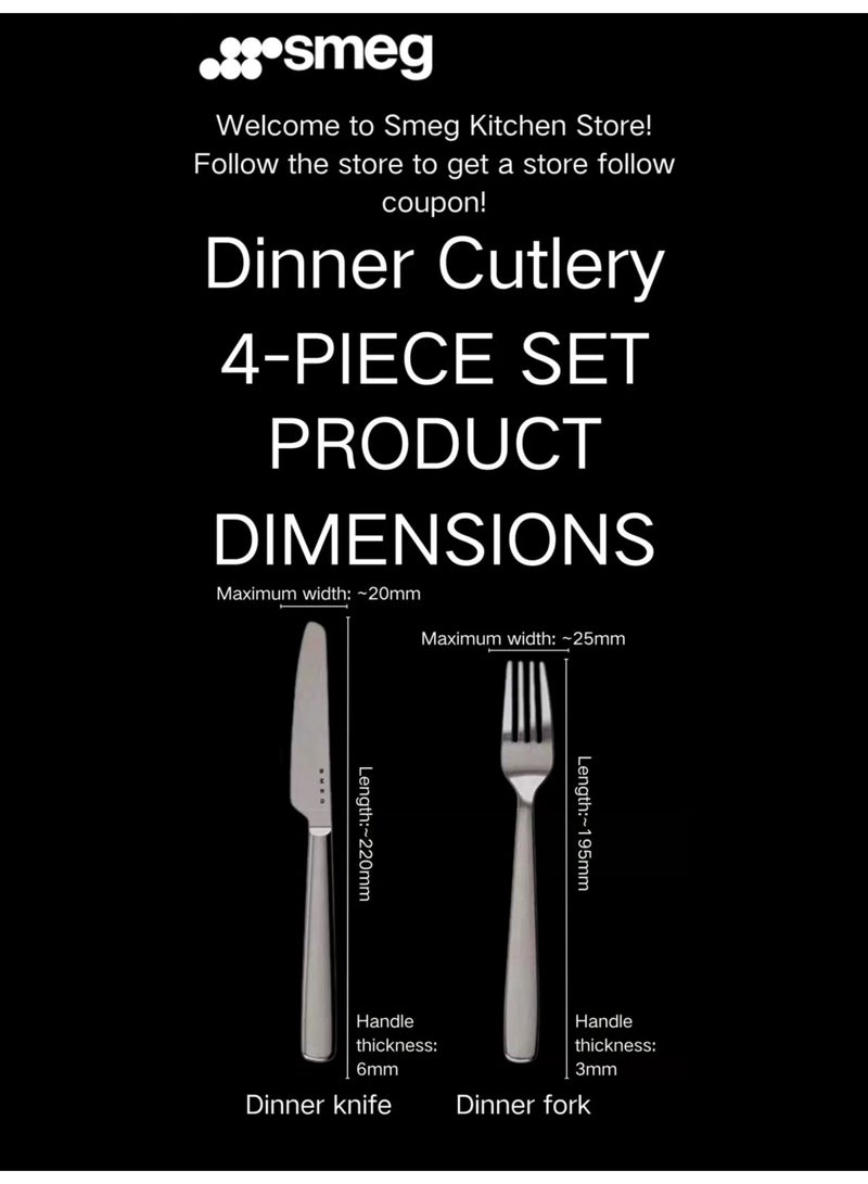 SMEG Italy Imported Retro-Style Cutlery Set | Designer Collaboration | Eco-Friendly 304 Stainless Steel | Gift Box Edition | Premium Kitchen Aesthetics - Image 5