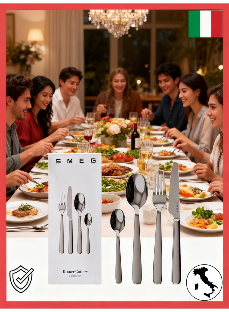 SMEG Italy Imported Retro-Style Cutlery Set | Designer Collaboration | Eco-Friendly 304 Stainless Steel | Gift Box Edition | Premium Kitchen Aesthetics - Image 4