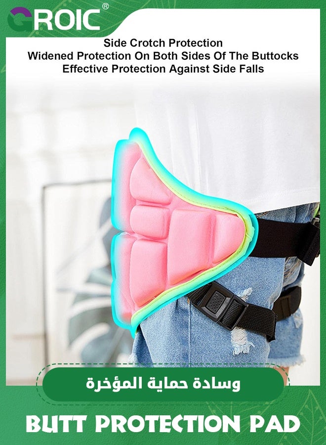 GROIC Sports Protection Pad for Kids, Protective Pad Sports Hip Pad Pads for Skating Roller Hockey Pants Kids Skate Pads Impact Shorts for 4-10 Years Old - Pink  - Image 4